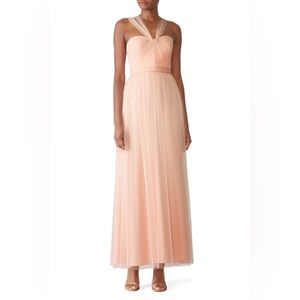 Amsale Aisha Chiffon Gown • Size 6 • Cream/Blush